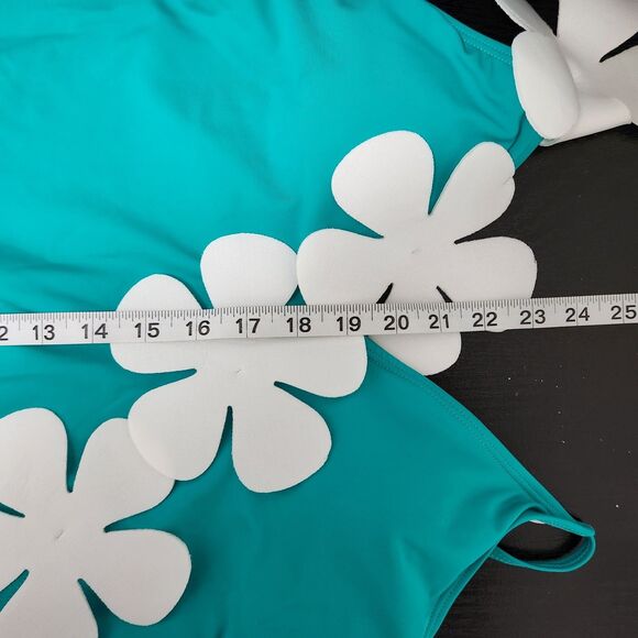 DAVI & DANI Women's Green White Flowers One Piece Bikini Size L - Picture 8 of 10